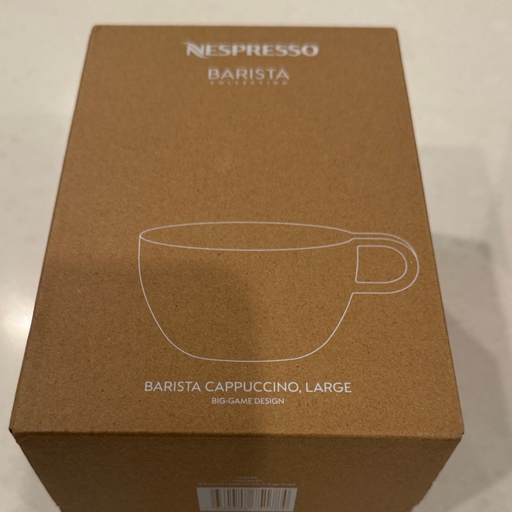 Nespresso Barista Collection Large Cappuccino Cup - gray 2 cups